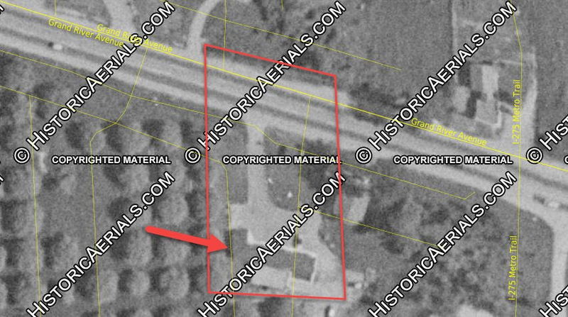 Uknown Farmington Hills Motel - 1957 Aerial (newer photo)